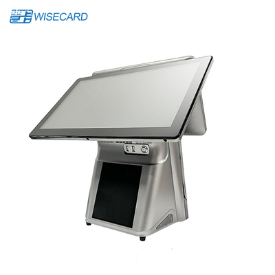 2022 Wisecard WCT-C1 Fintech Cash Register Dual Touch Screen OEM Printer Build in POS Point of Sale All in One Pos System